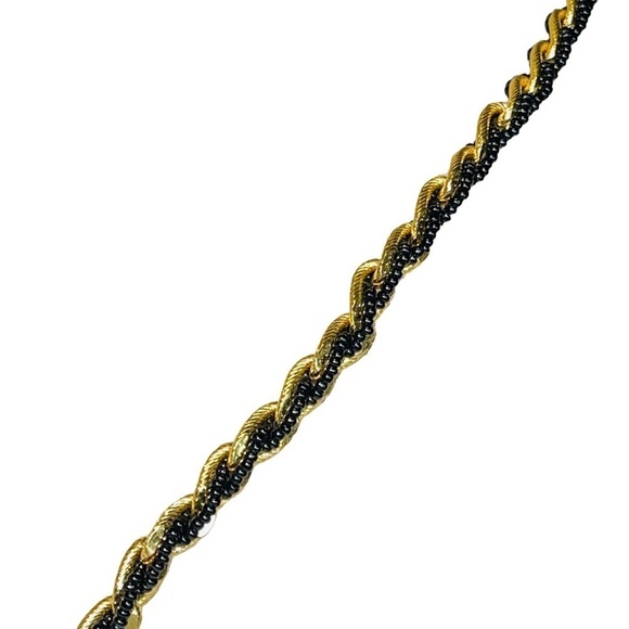 Crown Trifari Black And Gold Torsade Chain in Excellent condition Seed Beads - Picture 5 of 6